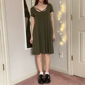 Olive Green T-Shirt Dress